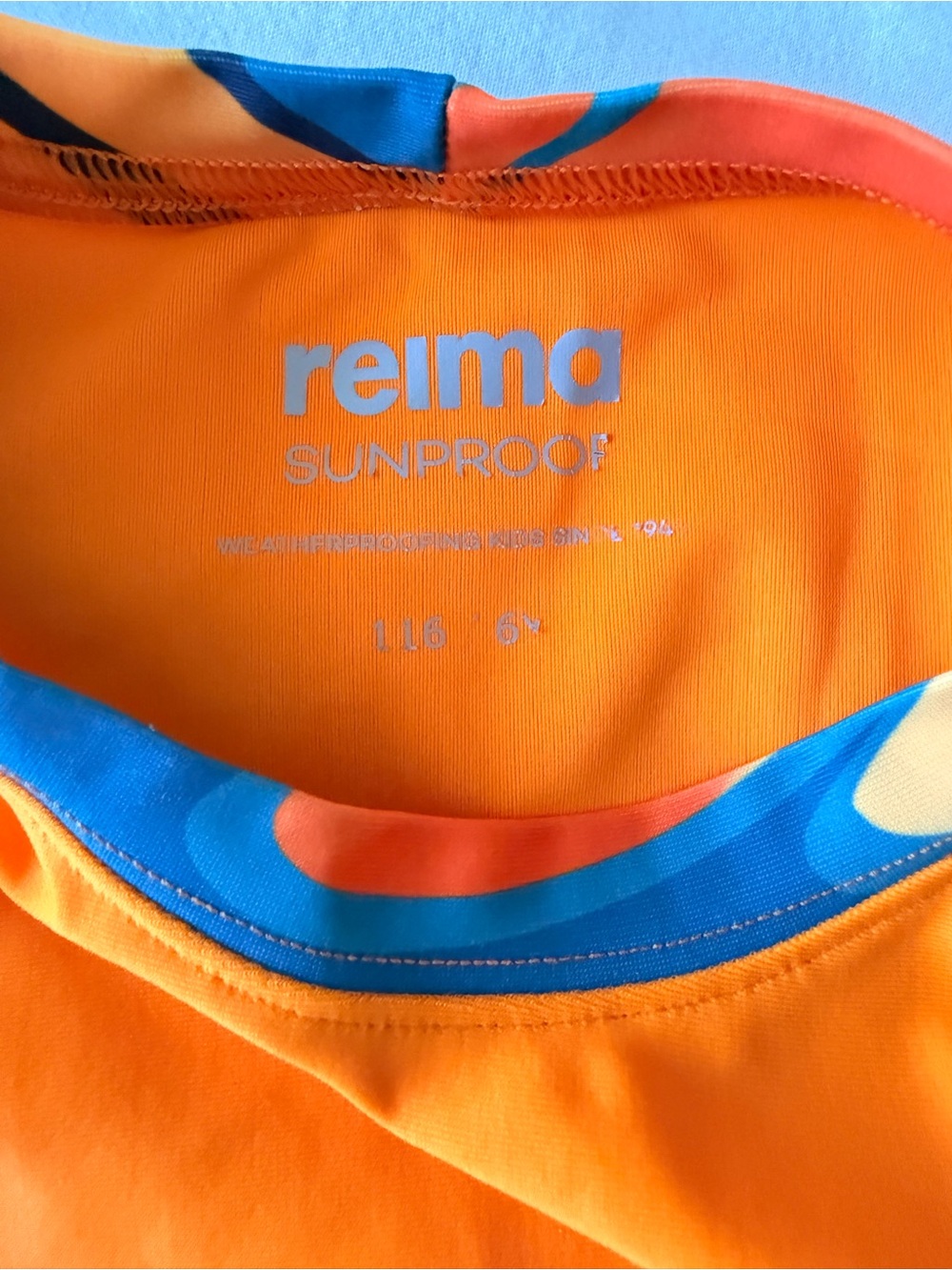 Reima Kids UV Rash Guard Set UPF 50 Orange & Teal Size 116 / 6Y - Picture 12 of 15